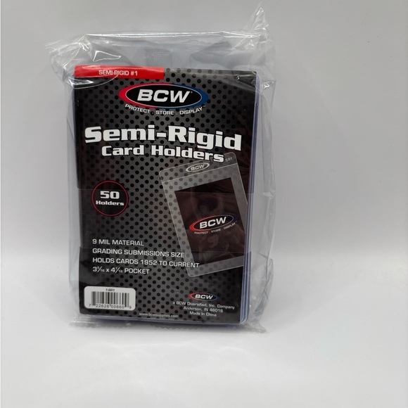 BCW Semi-Rigid Card Holder #1—SR1 - 50ct - Ideal For Grading Submissions - Picture 2 of 2